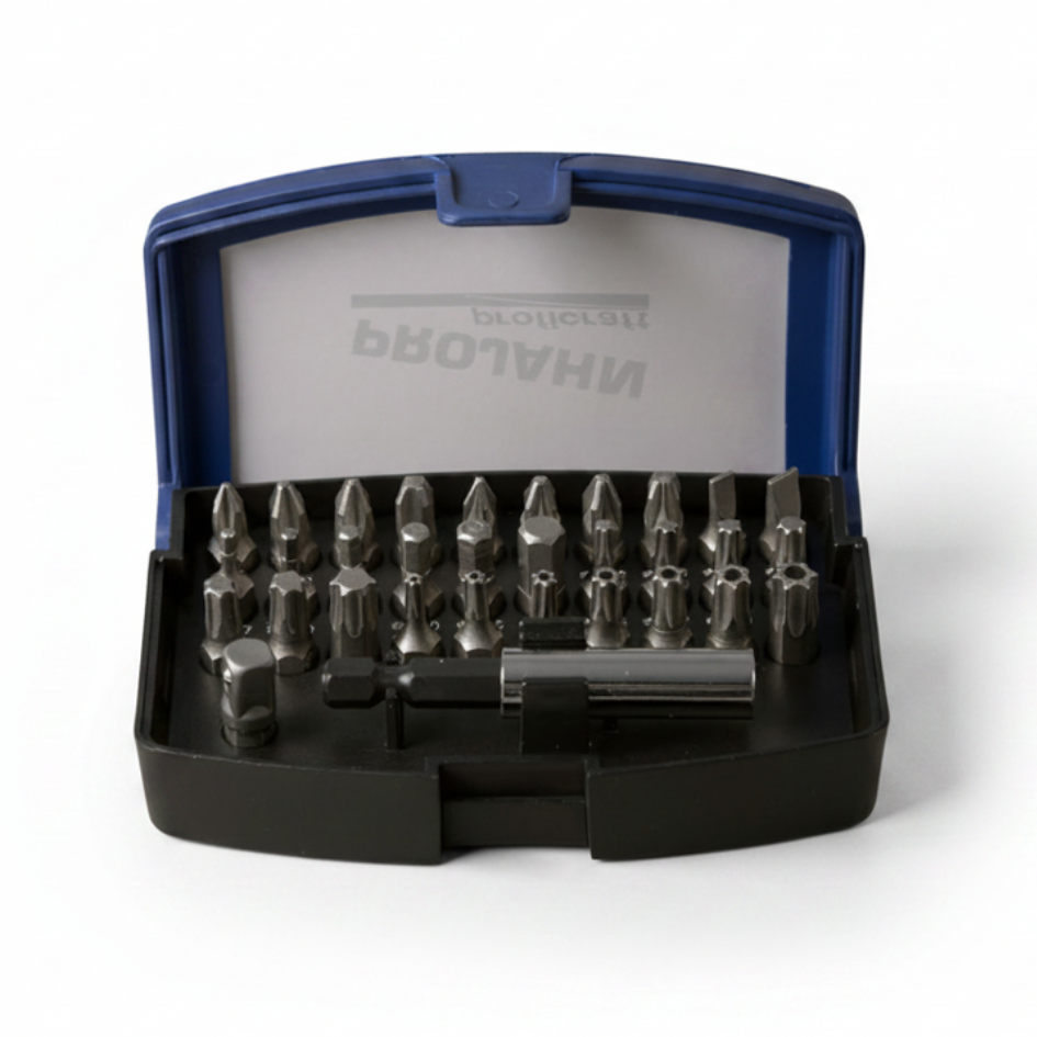 Projahn Bit-Box 1/4" proficraft Schlitz- Kreuz- 6kant und TX-Bits + Halter 32-teilig